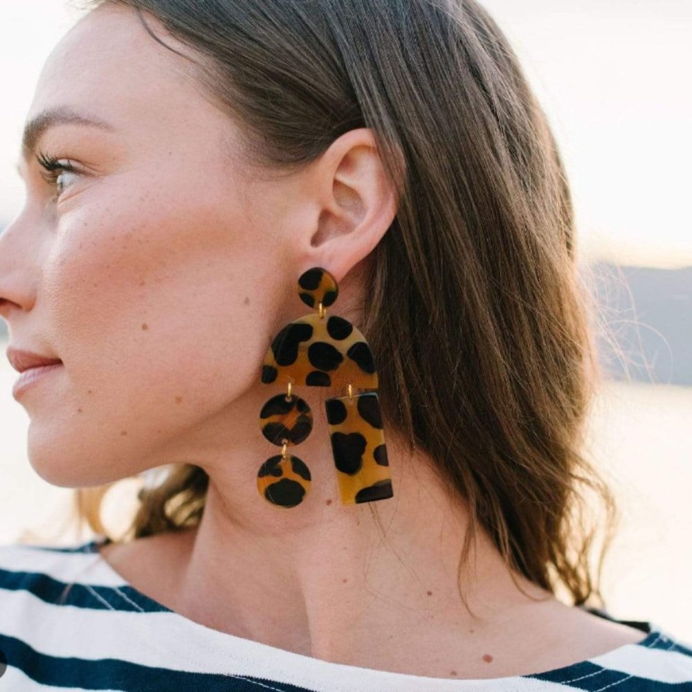 NWOT Anthropologie Safari Mobile Statement Earrings